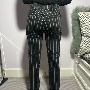 Reformation  white striped black jeans